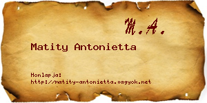 Matity Antonietta névjegykártya